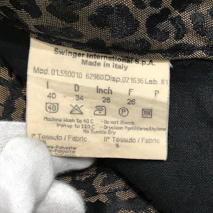 Fendi Leopard All Over Pattern Cotton Casual Pants Brown
