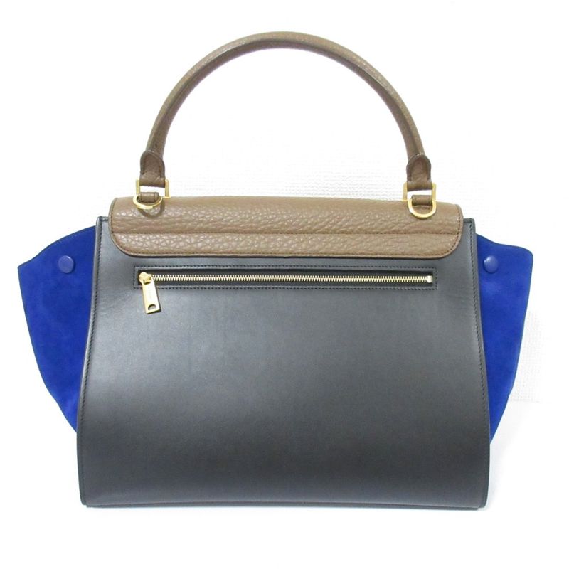 Celine Trapeze Handbag Black Brown Blue