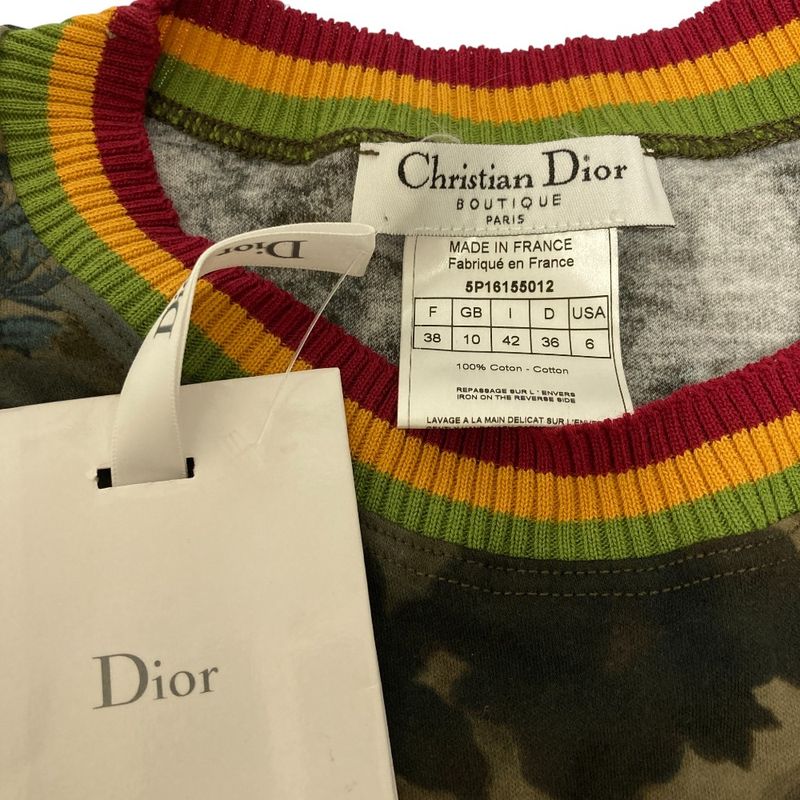 Dior Christian Galiano Era Love Print Tank Top 38 Khaki