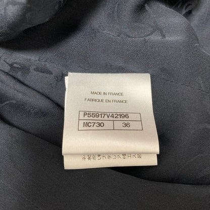 Chanel CC Logo Button Multi Tweed Jacket 36 Navy Color