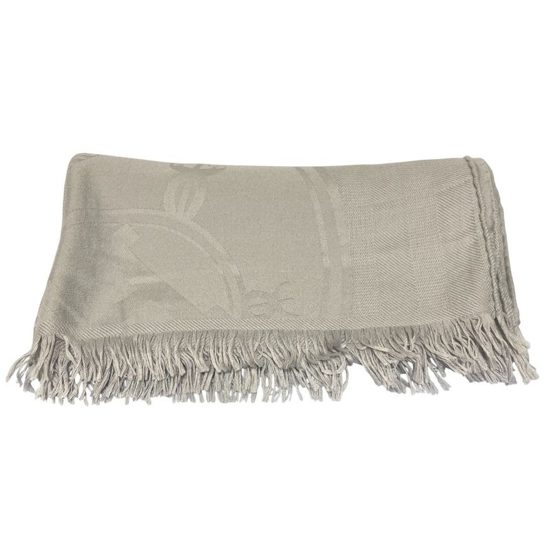 Hermes New Bliss Cashmere Silk Shawl Greenage Gray