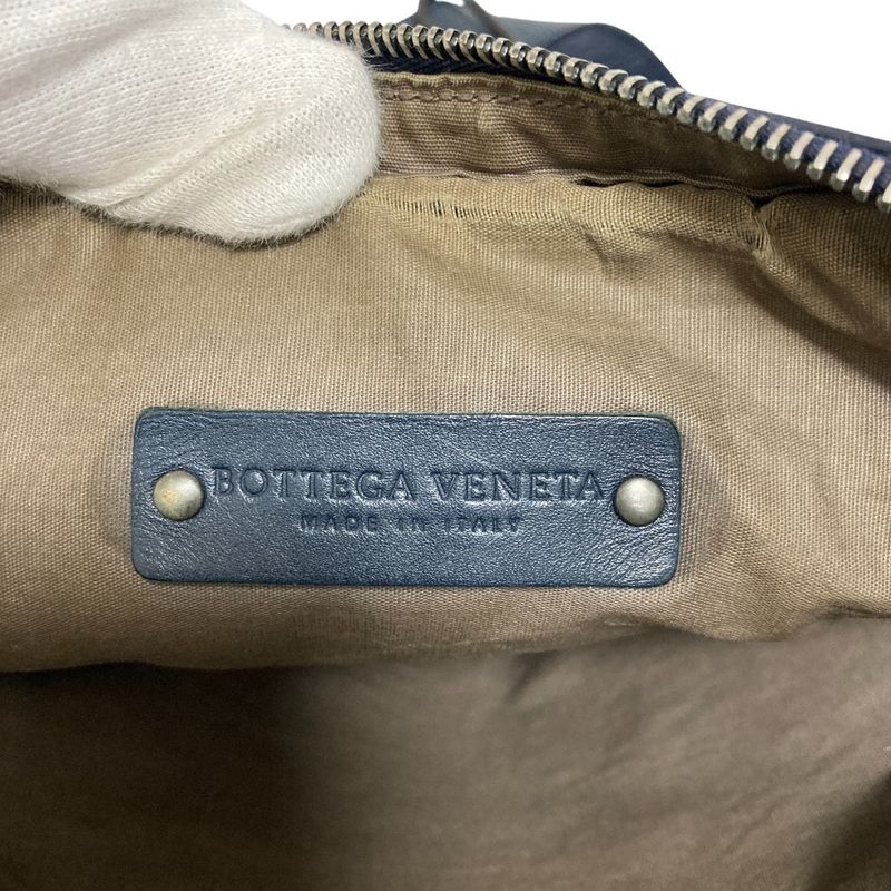 Bottega Veneta Intrecciato Leather Shoulder Bag Navy