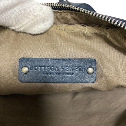 Bottega Veneta Intrecciato Leather Shoulder Bag Navy