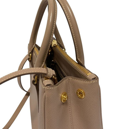 Prada Galleria Sapphia Leather Small 2-Way Shoulder Bag Light