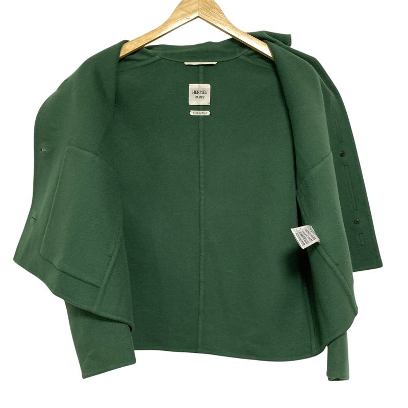 Hermes 100% Cashmere Jacket 34 Green