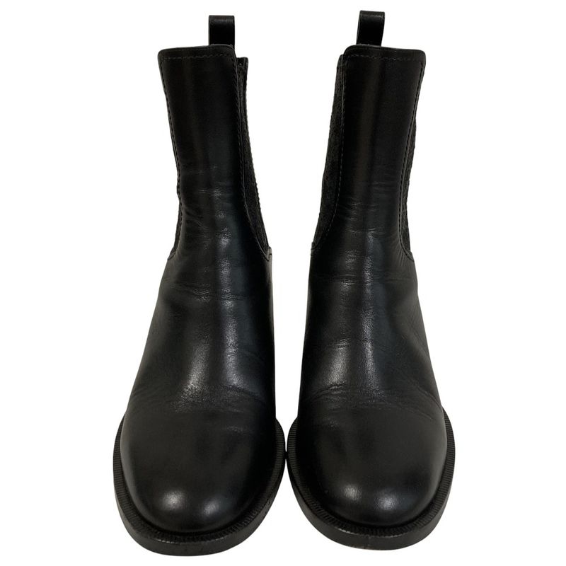 Fendi Calligraphy Leather Ankle Boots 37 Black