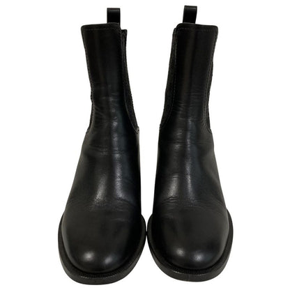 Fendi Calligraphy Leather Ankle Boots 37 Black