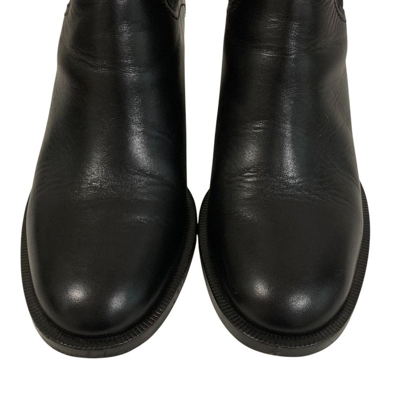 Fendi Calligraphy Leather Ankle Boots 37 Black