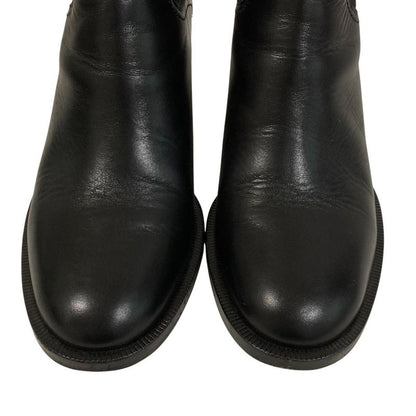 Fendi Calligraphy Leather Ankle Boots 37 Black