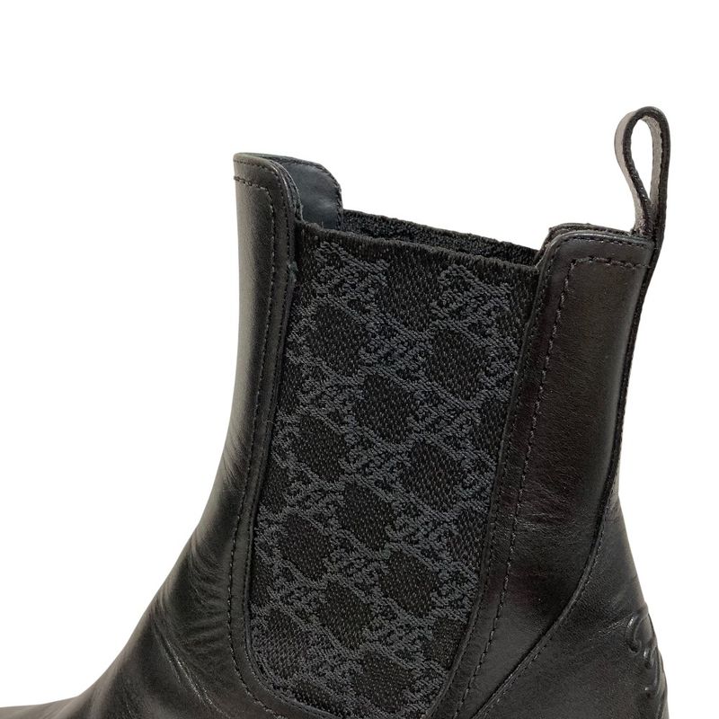 Fendi Calligraphy Leather Ankle Boots 37 Black