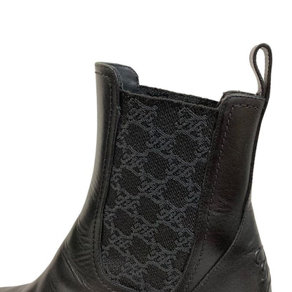 Fendi Calligraphy Leather Ankle Boots 37 Black