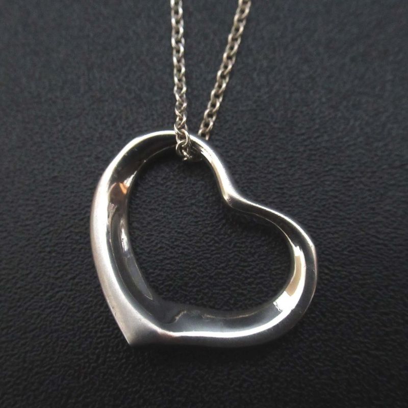 Tiffany & Co. Elsa Peretti Open Heart Necklace Pendant Silver