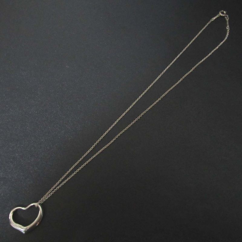 Tiffany & Co. Elsa Peretti Open Heart Necklace Pendant Silver