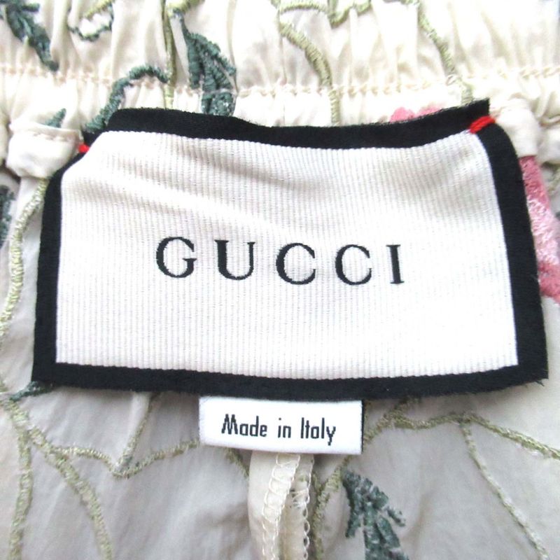 Gucci Floral Embroidery Easy Wide Joga Pants Track M Beige