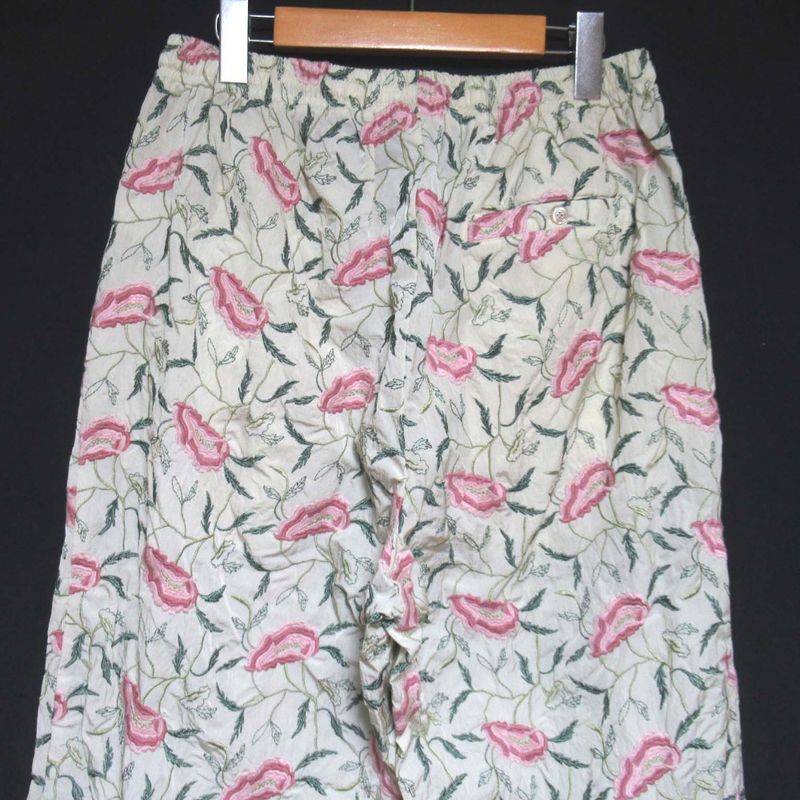 Gucci Floral Embroidery Easy Wide Joga Pants Track M Beige