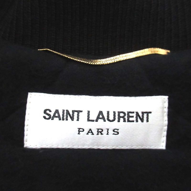Saint Laurent Paris Teddy Jacket Varsity Jacket Padded Stadium Jean