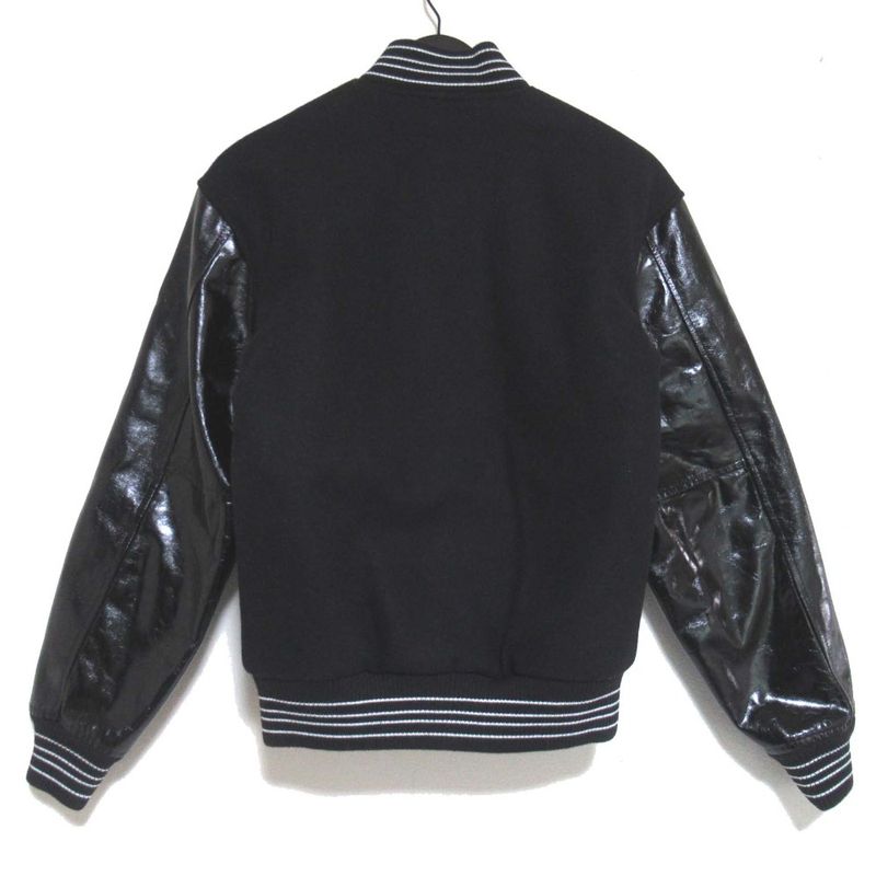 Saint Laurent Paris Teddy Jacket Varsity Jacket Padded Stadium Jean