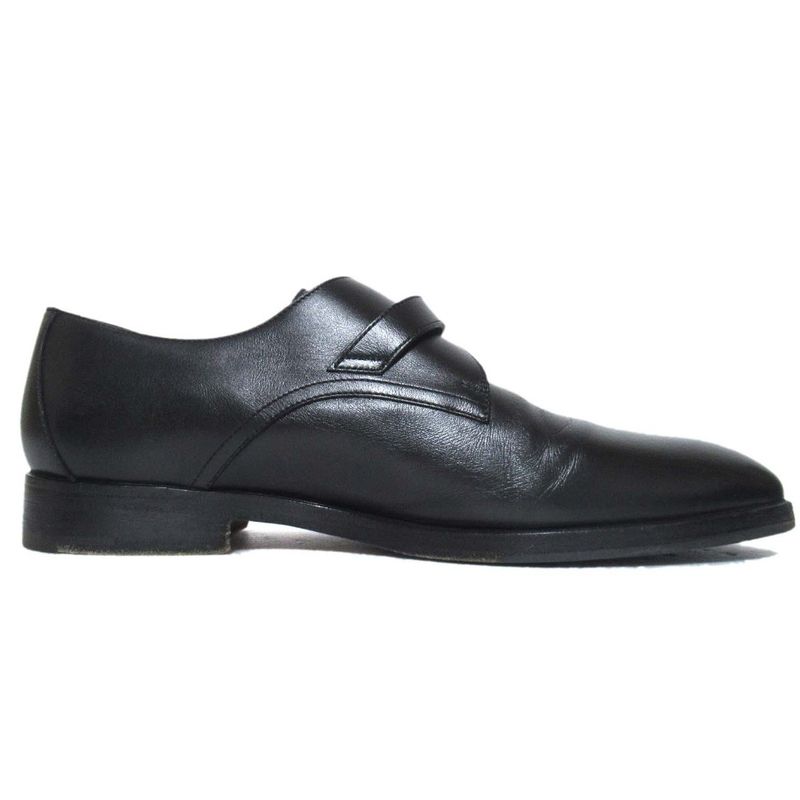 Hermes Boris Single Monk Strap Shoes 39 Black