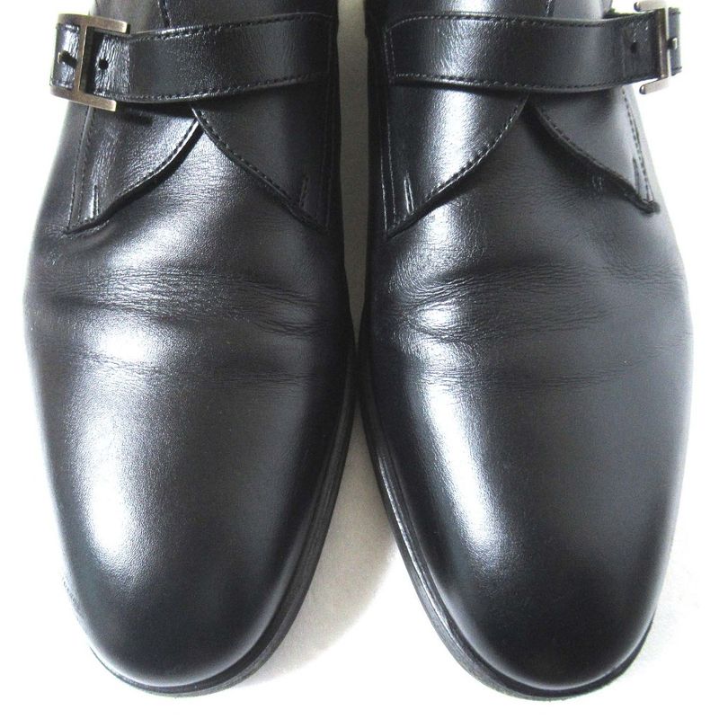 Hermes Boris Single Monk Strap Shoes 39 Black