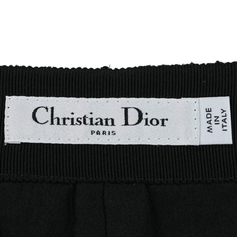Dior Christian Macro Cannage Tweed Shorts 36 Black