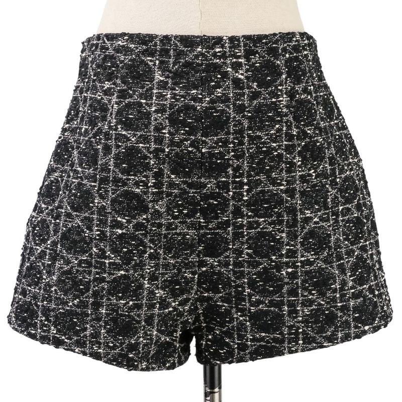 Dior Christian Macro Cannage Tweed Shorts 36 Black