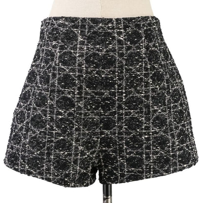 Dior Christian Macro Cannage Tweed Shorts 36 Black