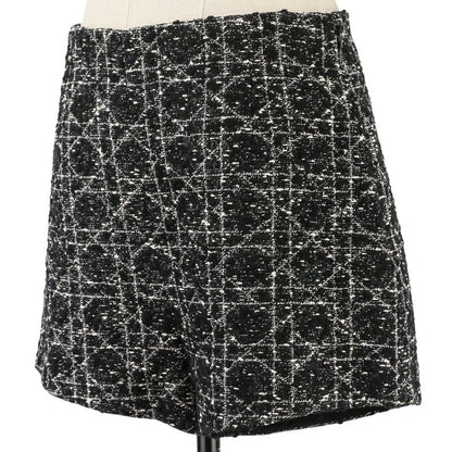 Dior Christian Macro Cannage Tweed Shorts 36 Black