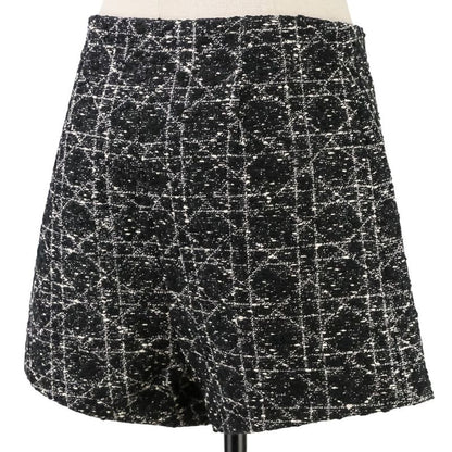 Dior Christian Macro Cannage Tweed Shorts 36 Black