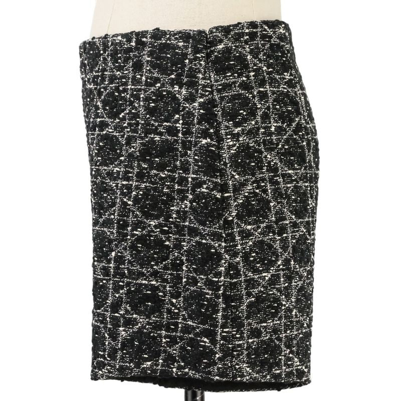 Dior Christian Macro Cannage Tweed Shorts 36 Black