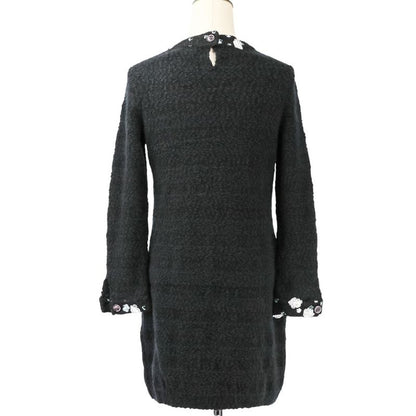 Chanel CC Logo Cashmere Knit Dress 36 Black