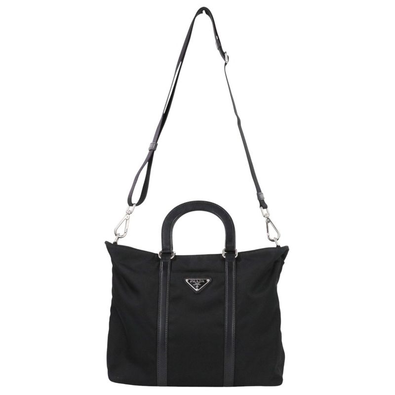 Prada Nylon 2-Way Shoulder Bag Black