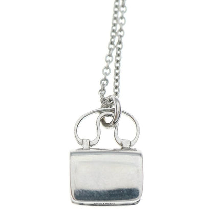 Hermes Amulet Constance Logo Bag Motif Necklace White Gold Diamond 18K