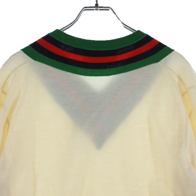 Gucci V-neck Wool Sweater Xkauk White