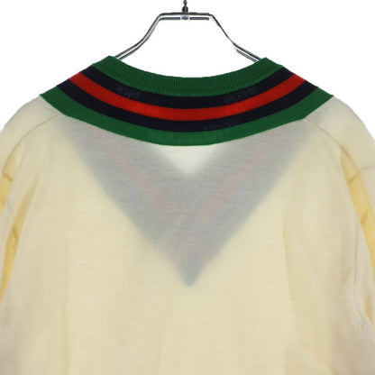 Gucci V-neck Wool Sweater Xkauk White