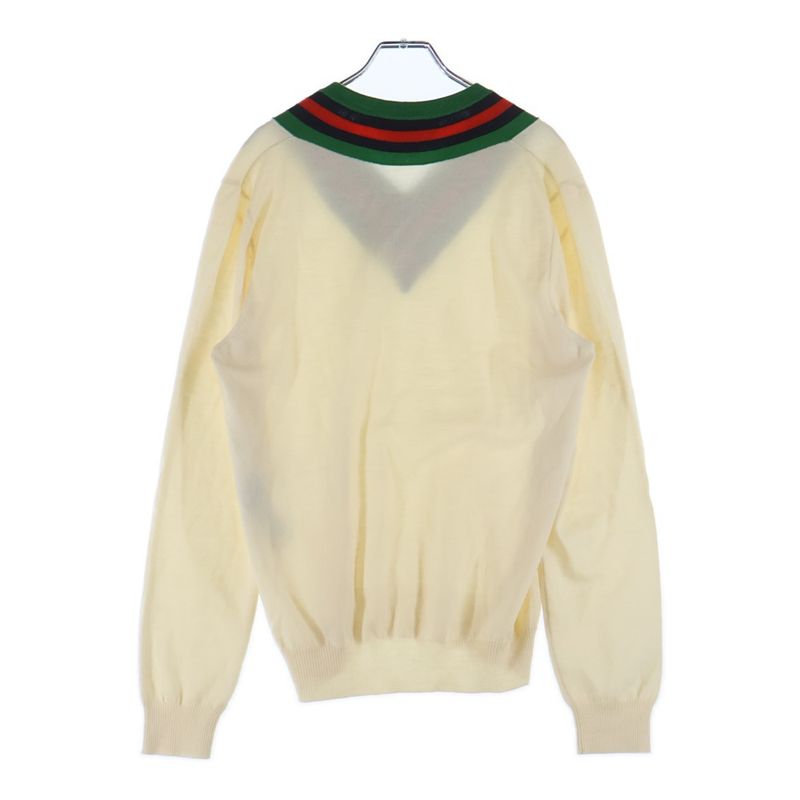 Gucci V-neck Wool Sweater Xkauk White