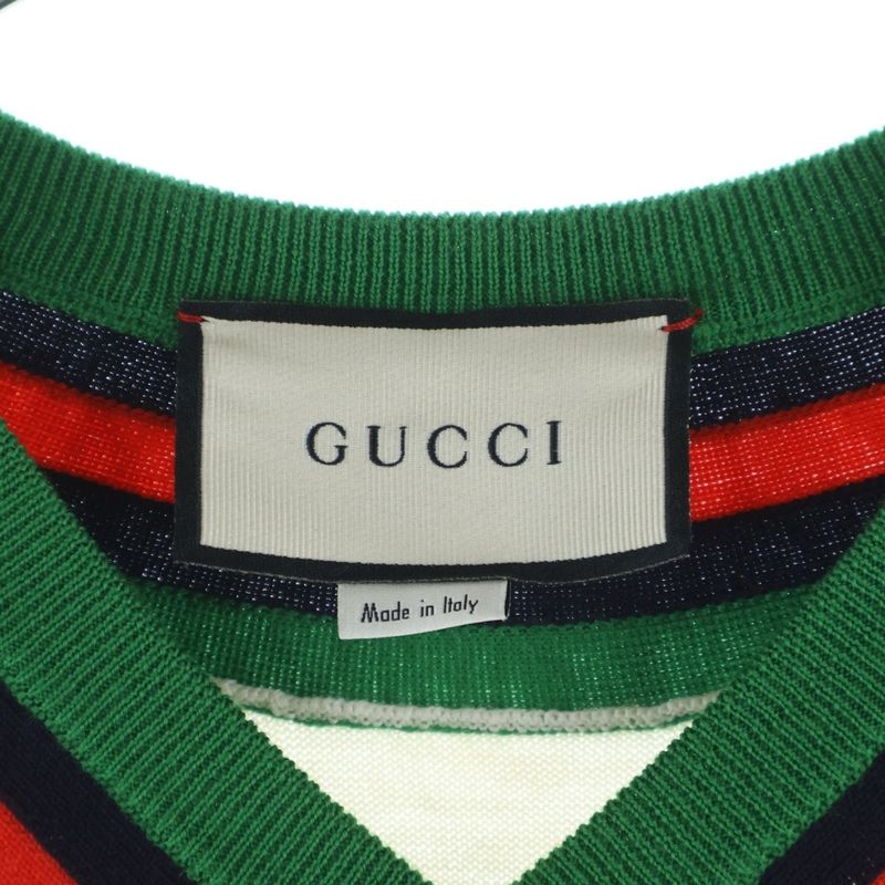 Gucci V-neck Wool Sweater Xkauk White