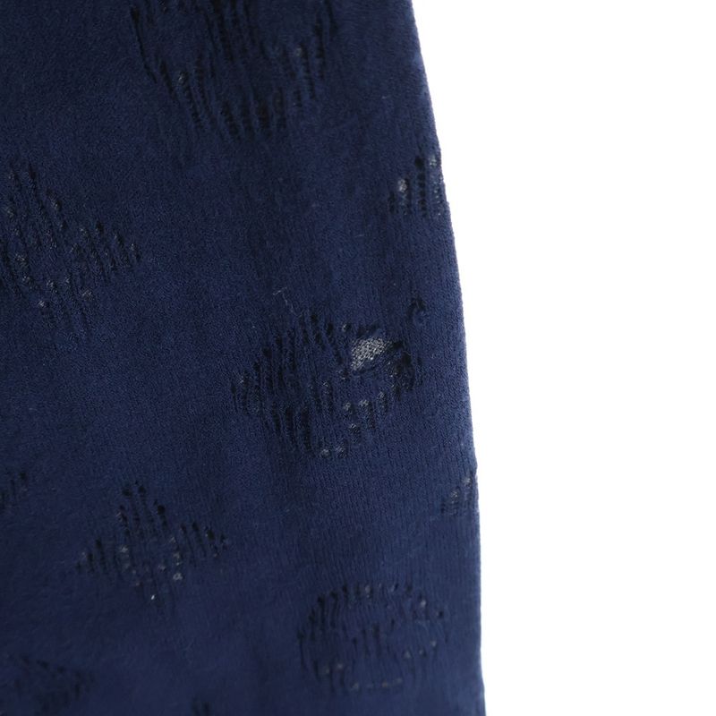 Louis Vuitton Monogram Drop Needle Zip Up Knit Jacket Navy Tbu