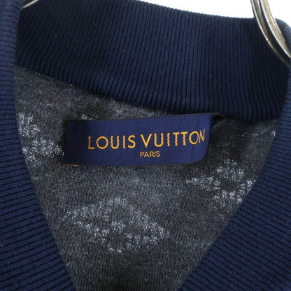 Louis Vuitton Monogram Drop Needle Zip Up Knit Jacket Navy Tbu