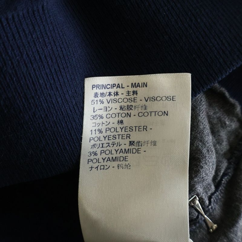 Louis Vuitton Monogram Drop Needle Zip Up Knit Jacket Navy Tbu