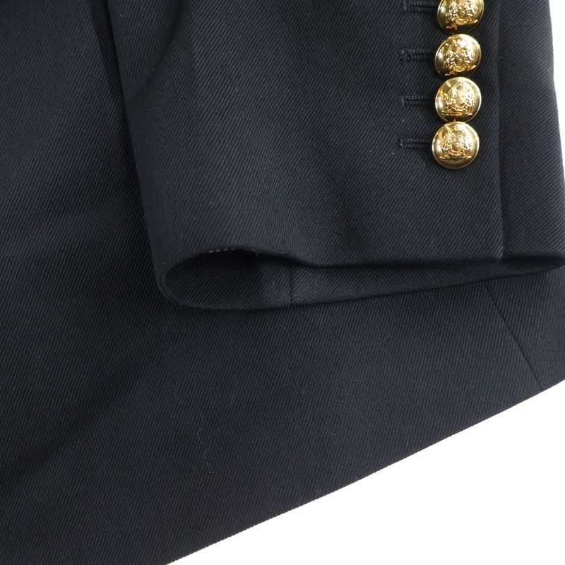 Celine Diagonal Wool Classic Single Tailored Jacket Black