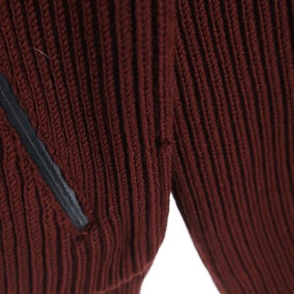 Hermes Drivers Knit Zip Up High Neck Sweater Burgundy