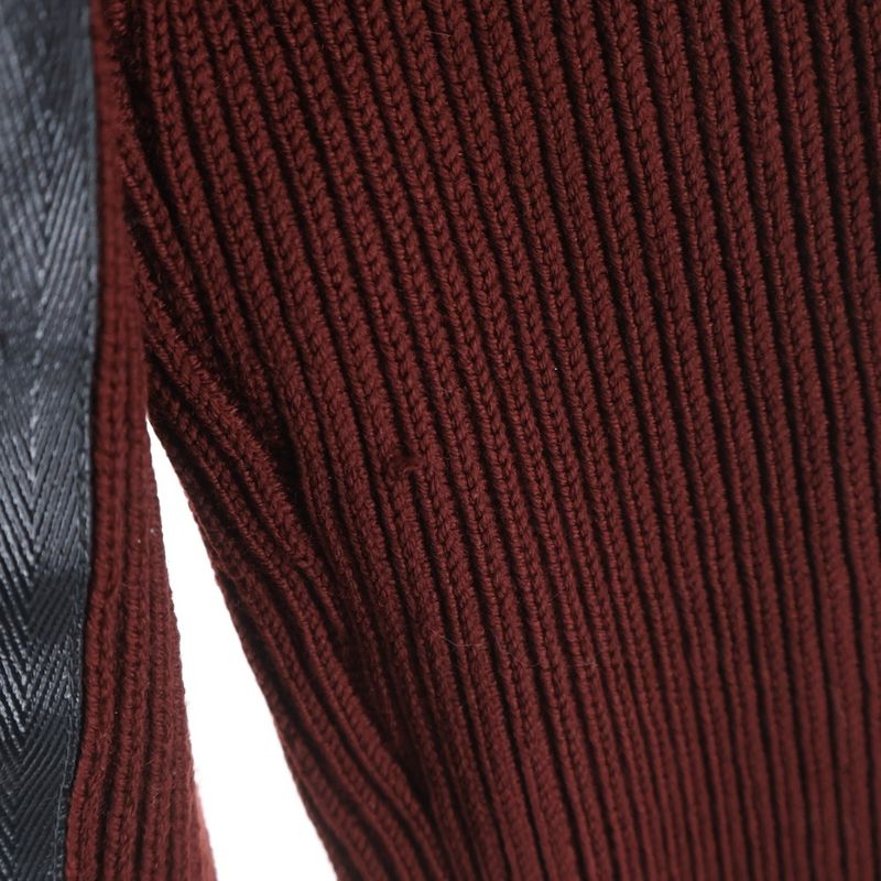Hermes Drivers Knit Zip Up High Neck Sweater Burgundy