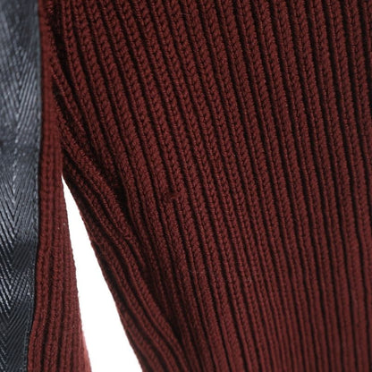 Hermes Drivers Knit Zip Up High Neck Sweater Burgundy