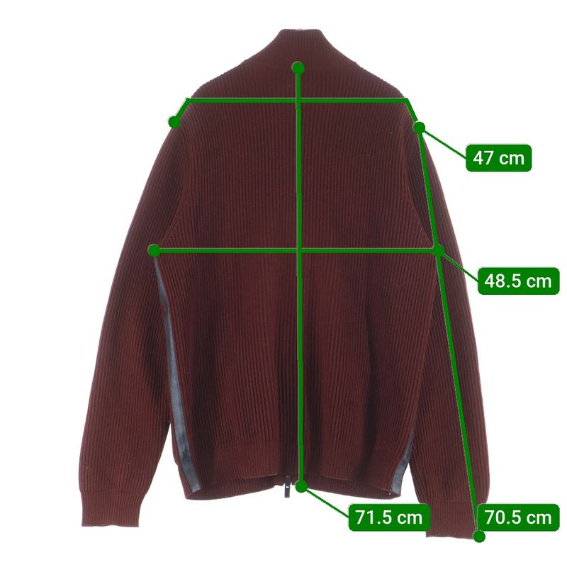 Hermes Drivers Knit Zip Up High Neck Sweater Burgundy