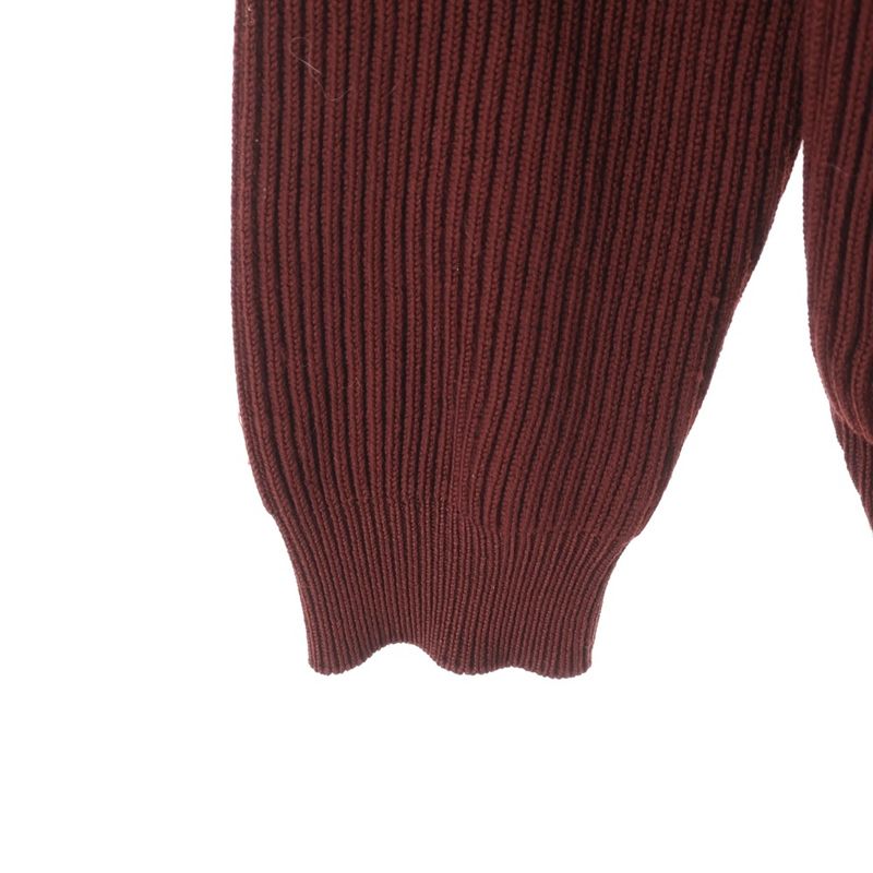 Hermes Drivers Knit Zip Up High Neck Sweater Burgundy