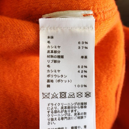 Hermes Cashmere Leather Patch Sweatshirt Orange