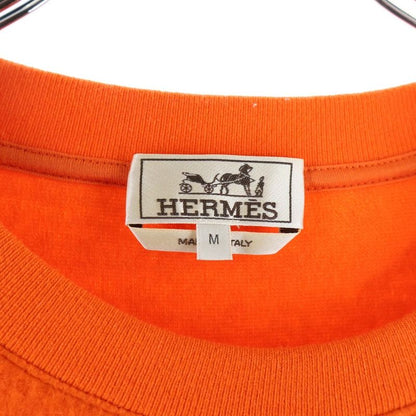 Hermes Cashmere Leather Patch Sweatshirt Orange