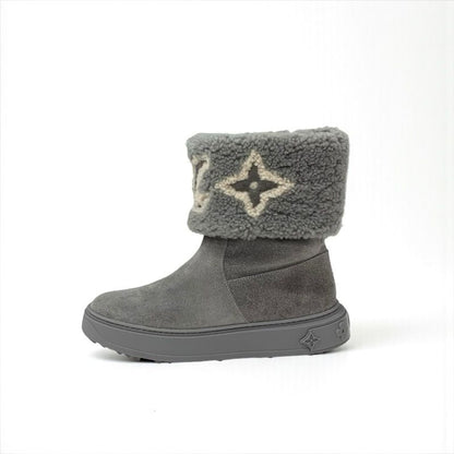 Louis Vuitton Snow Drop Line Monogram Boots Shorts Shoes Suede Mouton Gray Boa