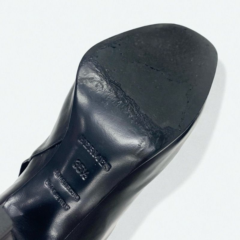 Hermes Boots Shorts Shoes Leather Black Exlibris