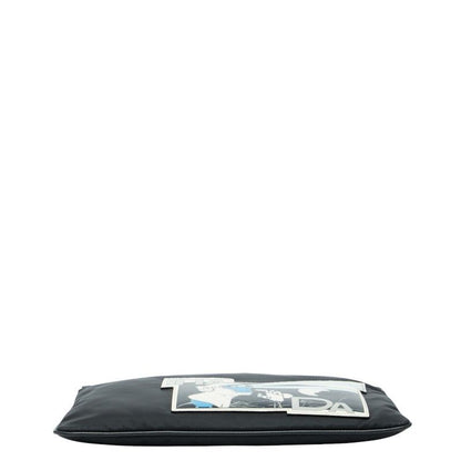 Prada Monki Robot Clutch Black Multicolor Nylon Saffiano